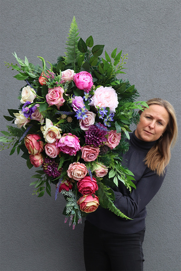 Kleo Pink, komplet dekoracji nagrobnych, wiązanka + bukiet