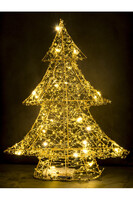 Christmas Tree, figurka świąteczna choinka LED złota
