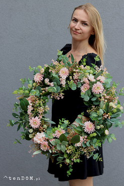 Różowy Las, wianek dekoracyjny na drzwi, śr.60cm 