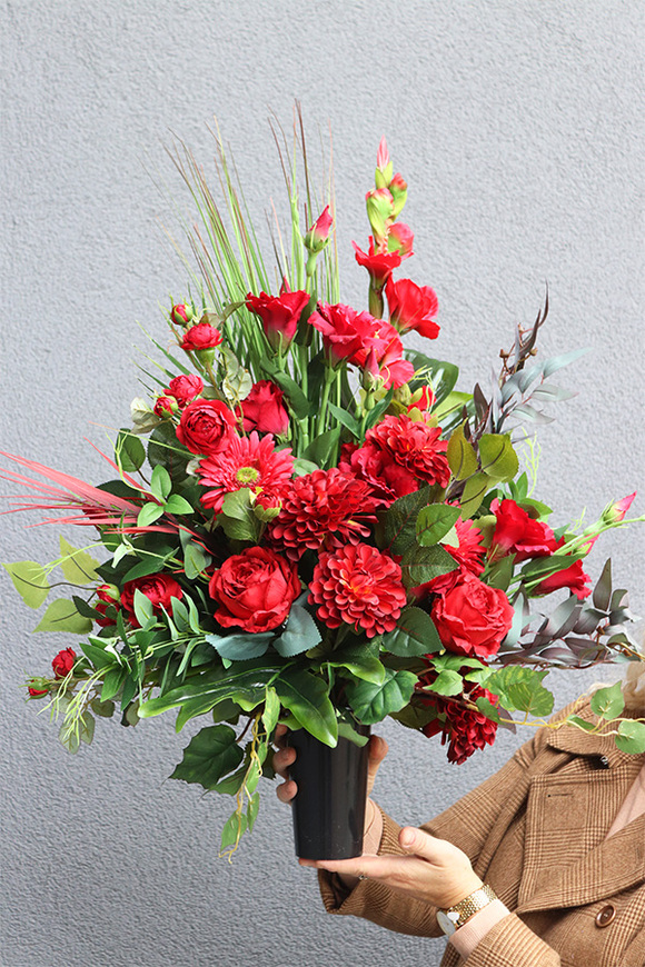 Red Flowers, komplet dekoracji nagrobnych