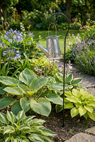 Konewka Silver, metalowa dekoracja ogrodowa LED, wys.80cm