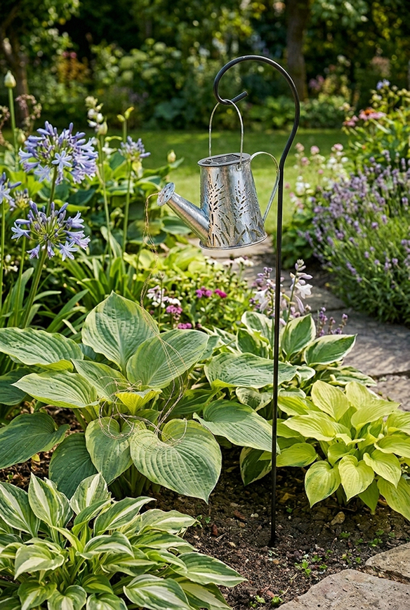 Konewka Silver, metalowa dekoracja ogrodowa LED, wys.80cm