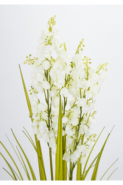 Walia, sztuczna trawa z białymi kwiatami, wys.90x40x40cm