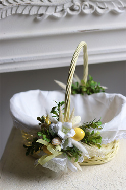 Tradycja, dwustronnie dekorowany koszyczek wielkanocny, wys.28cm