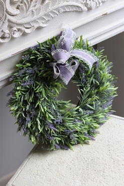 dekoracyjny wianek Lawendowe Pola, śr.35cm 