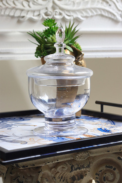 Rewika, bomboniera szklana na nodze, wym.25x15cm 