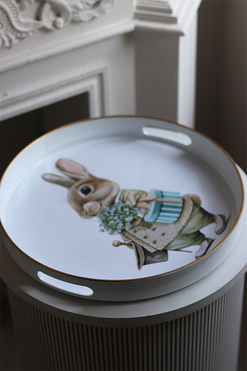 OD RĘKI Bunny, wielkanocna taca z zajączkiem, śr.33cm
