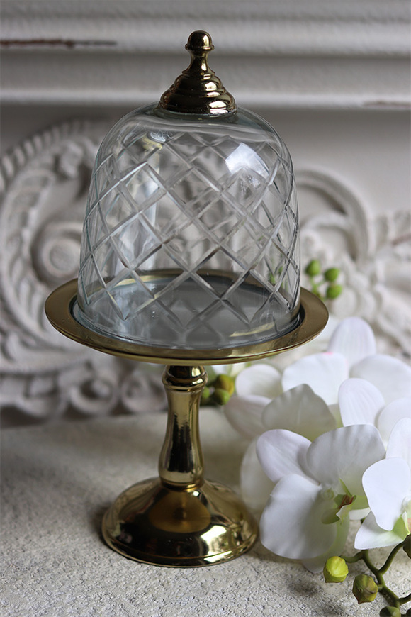 patera na nodze z kloszem, Lux Villa Silver Glamour