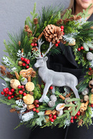 Święta u Doris, zimowy wianek z reniferem