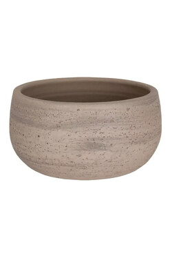 Hemeria, okrągła osłonka donica misa, taupe, wym.14x29cm