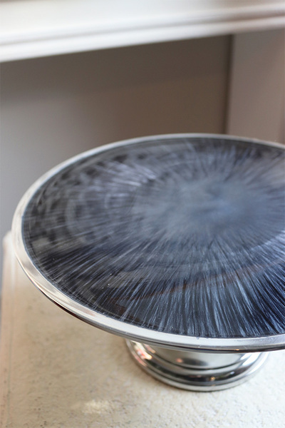 patera Glamour Gray ze srebrnym rantem, śr.30cm