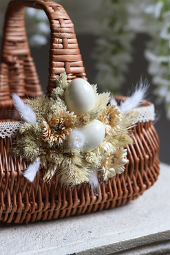 brązowy koszyczek wielkanocny, Berta, wys.21cm 