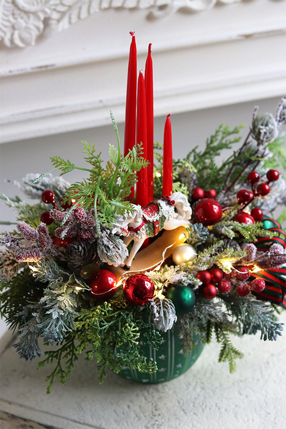 Magia Dzieciństwa, adwentowy stroik ze świecami	