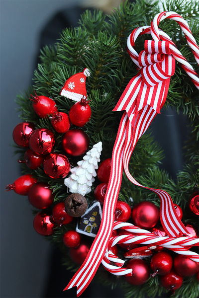 Lollypop Mini, wysokiej jakości wianek świąteczny, śr.26cm