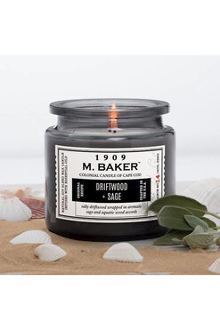 Driftwood & Sage, sojowa świeca zapachowa w szkle, M Baker, 396g 