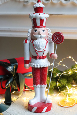 OD RĘKI Candy Polonia, figurka bożonarodzeniowa dziadek do orzechów, A, wys.33cm 