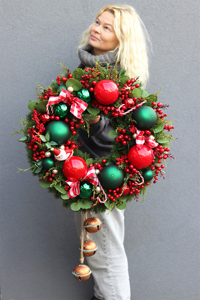 Klasyka Zimowa, świąteczny wianek do powieszenia