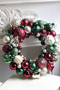 wianek bożonarodzeniowy Bombki Burgund, śr.48cm 