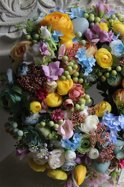 Wiosenna Pastelinata, kolorowy wianek na drzwi