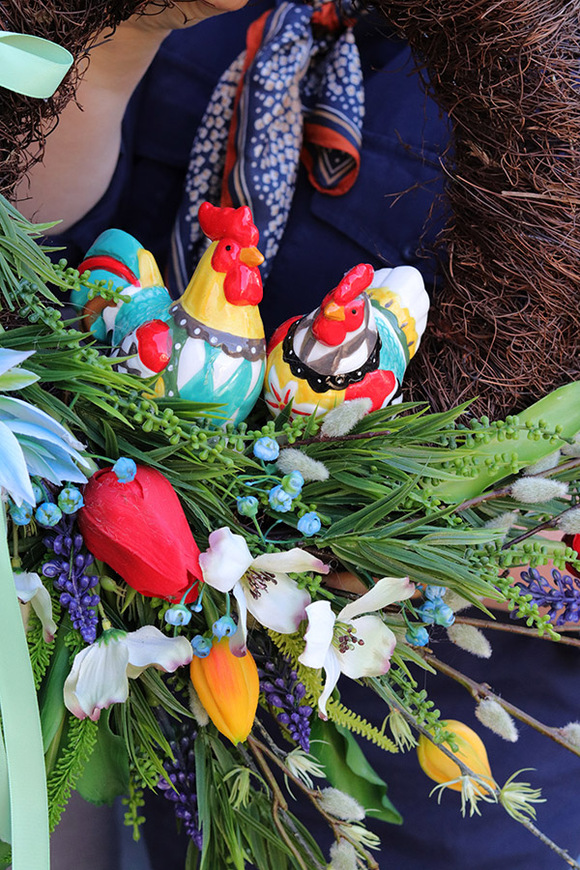 Folk Easter, wielkanocny wianek na drzwi