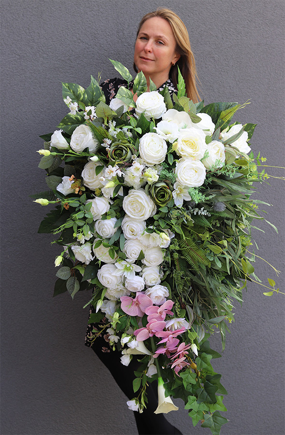 duża wiązanka nagrobna z orchideą, Ydeal, dł.116cm