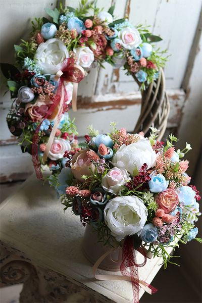 Romantyczna Daniela, wianek kwiatowy, śr.39cm