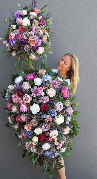 Loritta Violet, fioletowa wiązanka nagrobna, dł.75cm