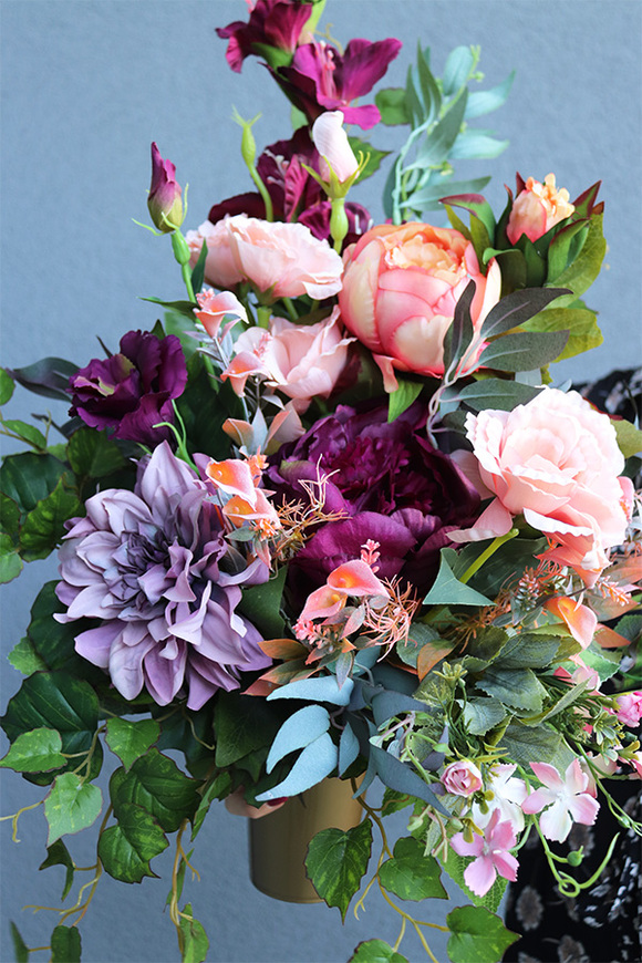 Lissa, fioletowy komplet dekoracji nagrobnych, duża wiązanka+bukiet