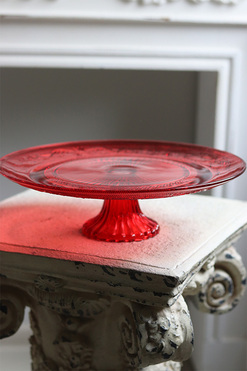 Xmas Red, szklana patera do serwowania, wym.32,5x10cm