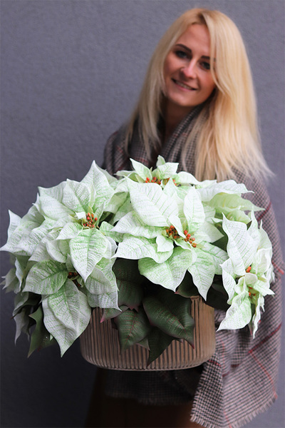 Gwiazda Betlejemska Biel, wysokiej jakości sztuczna roślina