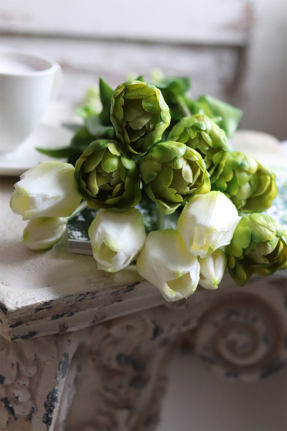 bukiet tulipanów silikonowych, Maggio Green, 6szt. dł.46cm