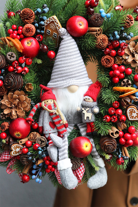 Skrzat Świąteczny, bożonarodzeniowy wianek na drzwi