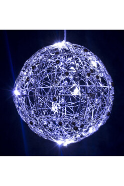 Glimmeria Silver C, kula dekoracyjna LED, śr.15cm