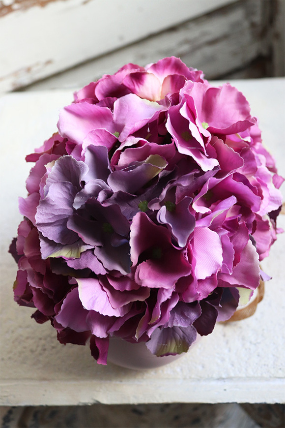 Bellin, różowa kompozycja z kwiatów hortensji, wym.20x20x15cm 