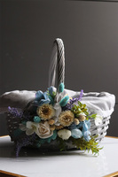 Ocean 2, dekorowany koszyczek wielkanocny z serwetką