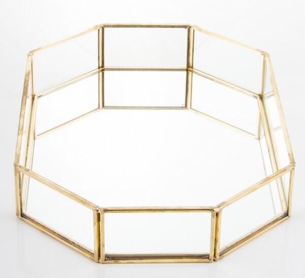 Restamo E, ośmiokątna złota taca, wym.4x25x18cm