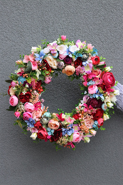 Kontessa Eukalipti 2, kolorowy wianek na drzwi, śr.40cm