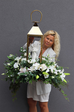 Angelo Garden Premium 3, zestaw dekoracji nagrobnych, lampion+bukiet