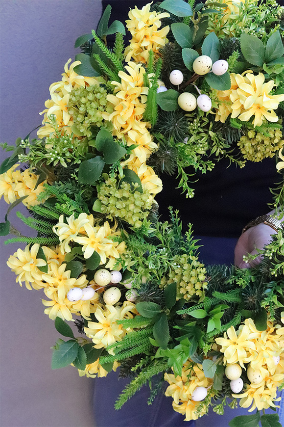 Żółte Hiacynty, wiosenny wianek z hiacyntami