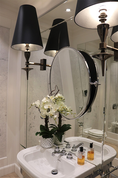 Silver Mermaid, sztuczny storczyk w lustrzanej donicy