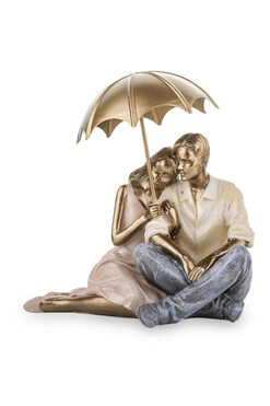Love, figurka Para Zakochanych pod Parasolem M, wys.15cm