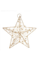 Christmas Star, zawieszka świąteczna gwiazdka LED, złota