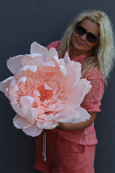 Paper Flower E, ręcznie robiony kwiat papierowy, wym.42x19cm