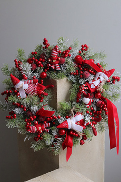 OD RĘKI Wśród Skrzatów, świąteczny wianek dekoracyjny, śr.50cm