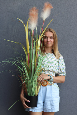 sztuczna trawa Pióropusze, beż, wys.120cm 