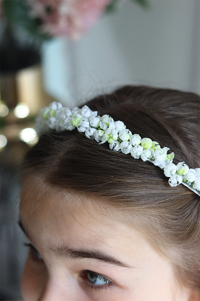delikatny wianek na głowę Konwalie, rozmiar uniwersalny 