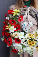 Poppie Heart, asymetryczny wianek z sercem