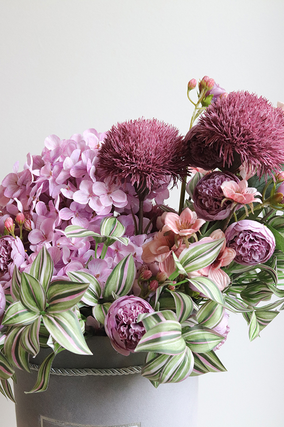 Violanta, flowerbox z hortensjami