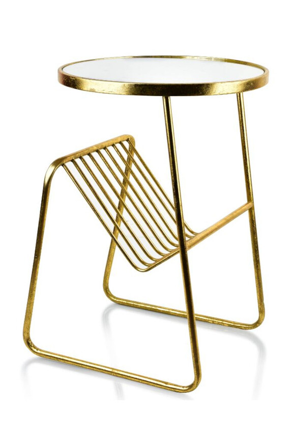 Goldmaro, lustrzany stolik z gazetnikiem, wym.49x46x66cm