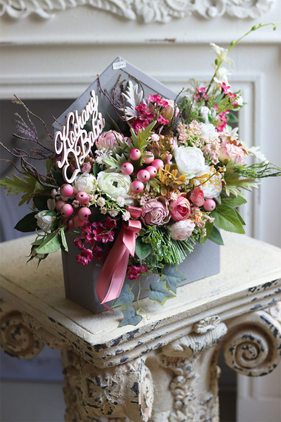 Dzień Babci i Dziadka, Koperto Ludia, flowerbox, wym.30x35cm